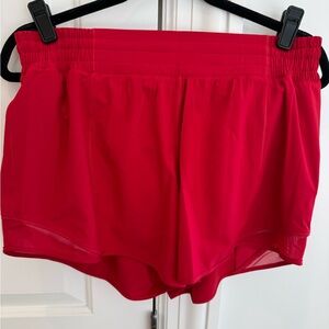 Lululemon Hotty Hot High-Rise Lined Short 4" Size 10 Dark Red